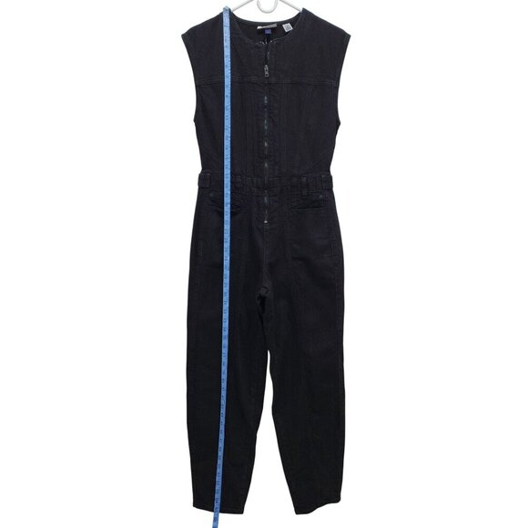 Universal Thread Womens Black Denim Sleeveless Jumpsuit Size 2  Overalls - Picture 10 of 12